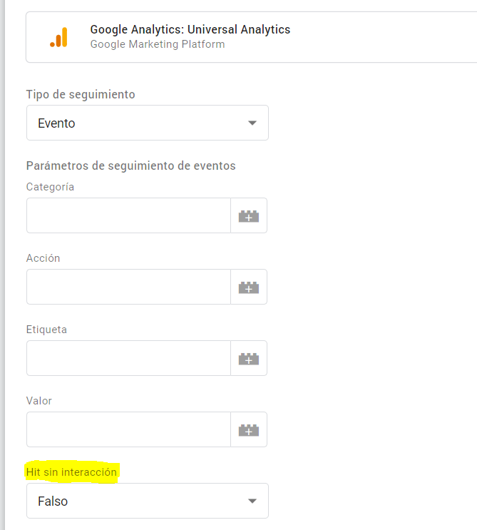 GTM Evento sin Interacción