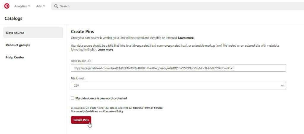 pinterest catálogo