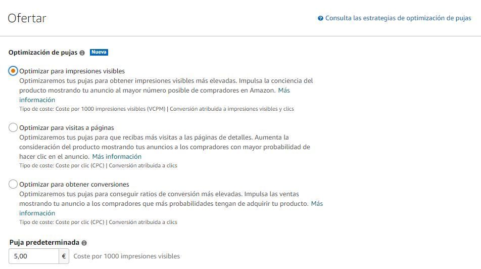 Nueva estrategia de puja: vCPM