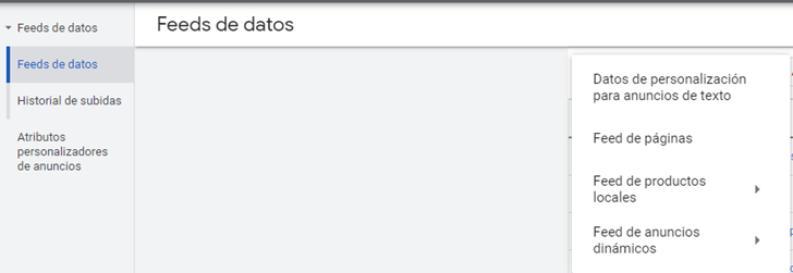 Subir un feed de página a Google Ads