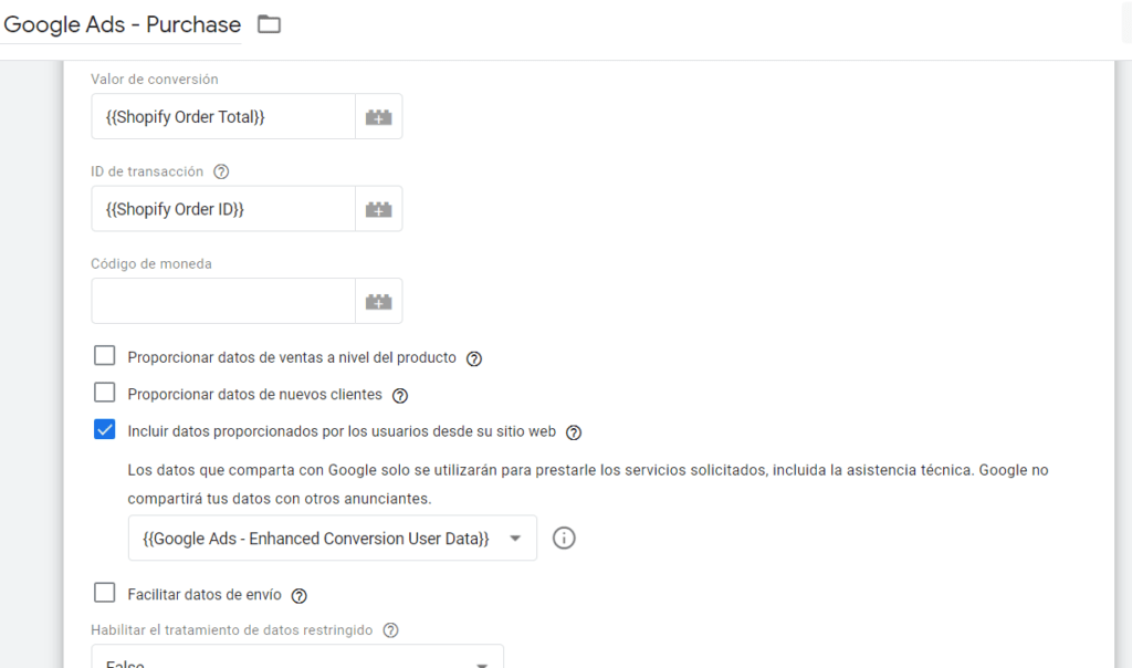 GTM - Configuración Conversiones Mejoradas