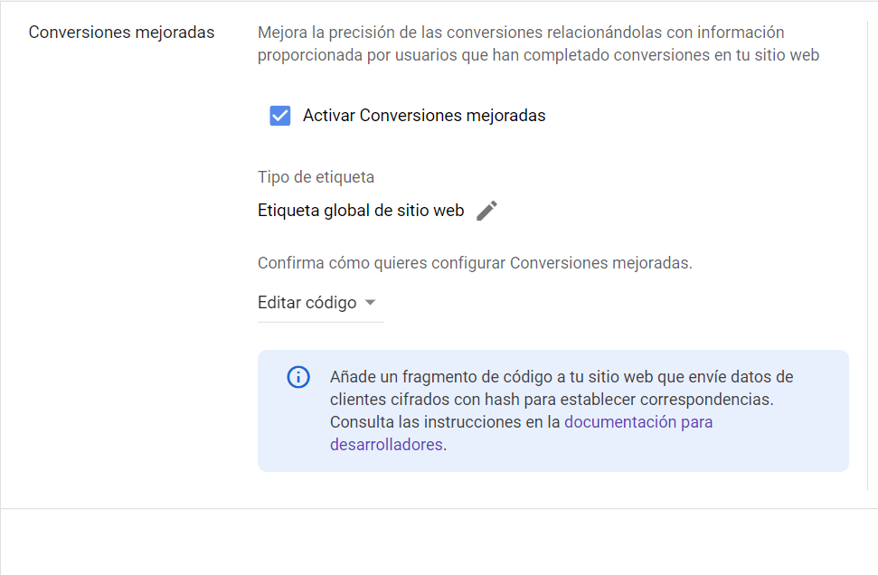   GTAG - Conversiones Mejoradas - Configuración Manual - Código