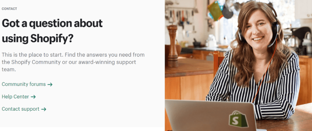Contacto Soporte de Shopify