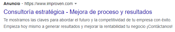 Anuncio de búsqueda en Google Ads