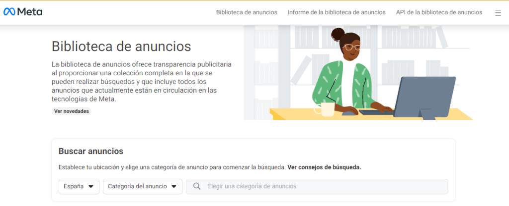 Biblioteca de anuncios de Meta