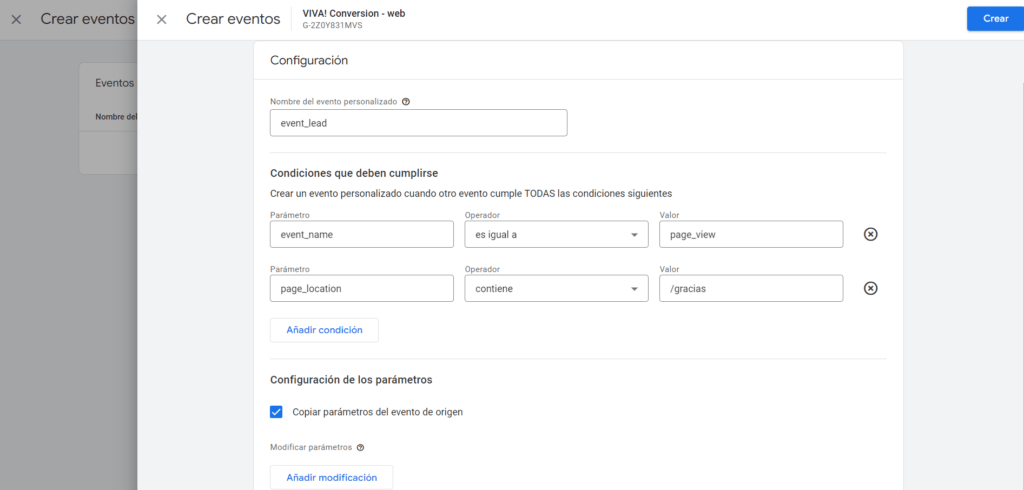 Google Analytics 4 - Crear Evento