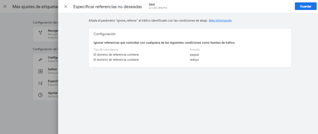 Google Analytics 4 - Excluir Referencias