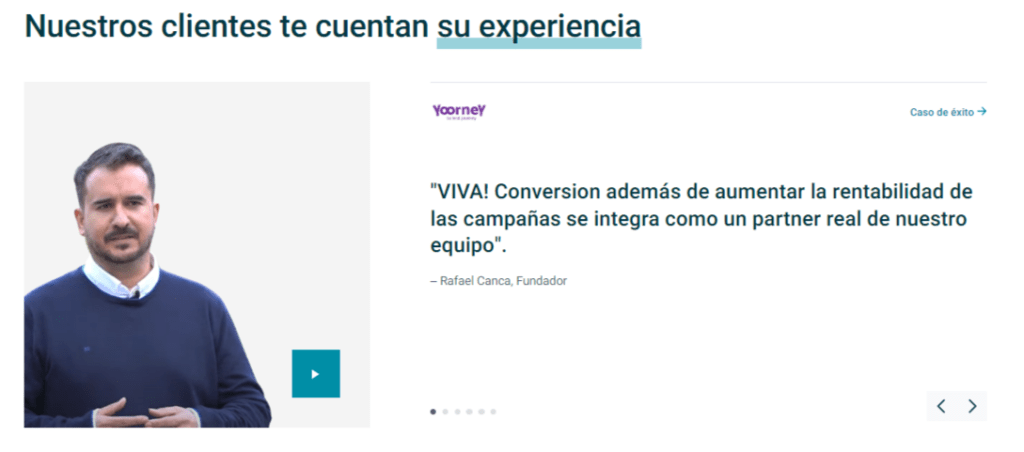 Testimonio de experiencia de clientes con viva!