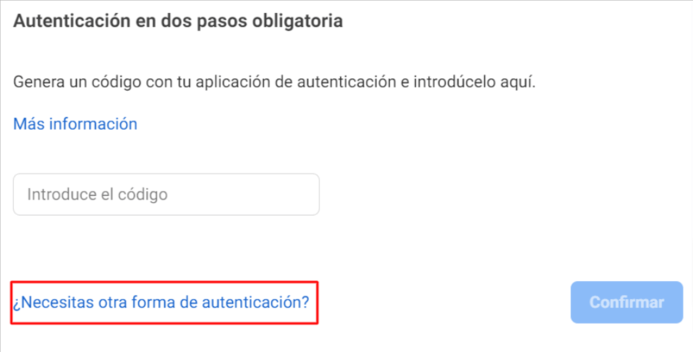 Error verificación en dos pasos Facebook
