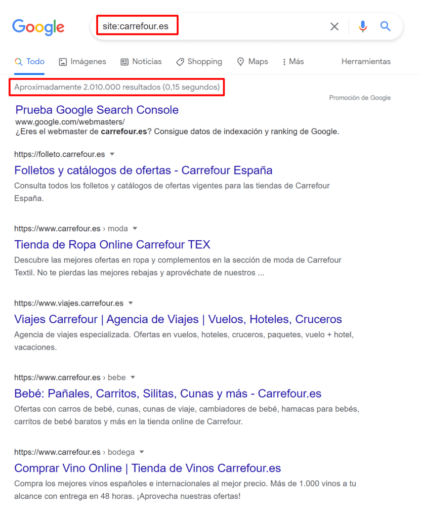 comando site para la web de carrefour España