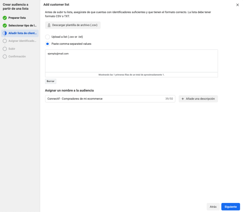 Crear Audiencia en META