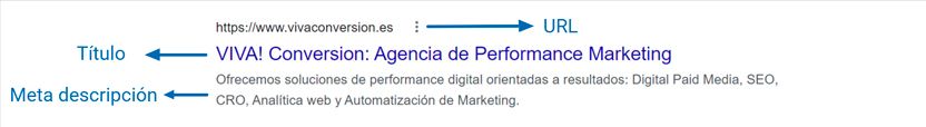 Estructura de un resultado orgánico de texto "común"