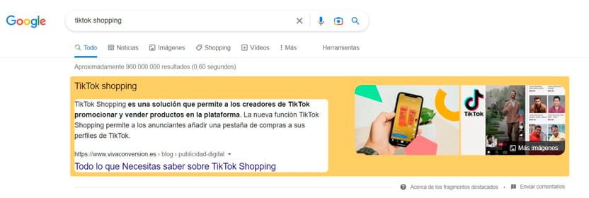 featured snippet de texto para búsqueda