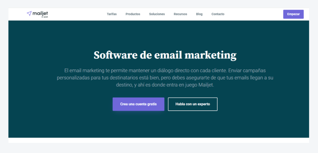 
HomePage con un mensaje genérico y poco diferencial