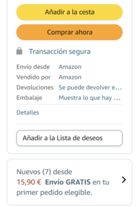 Imagen de una Buy Box en Amazon