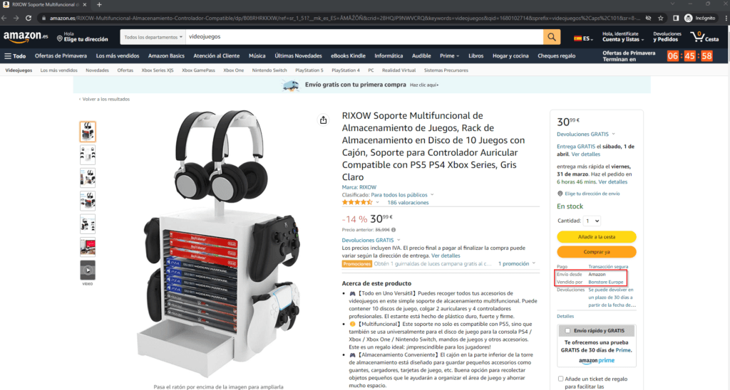 localizar FBA o FBM de la competencia en Buy Box