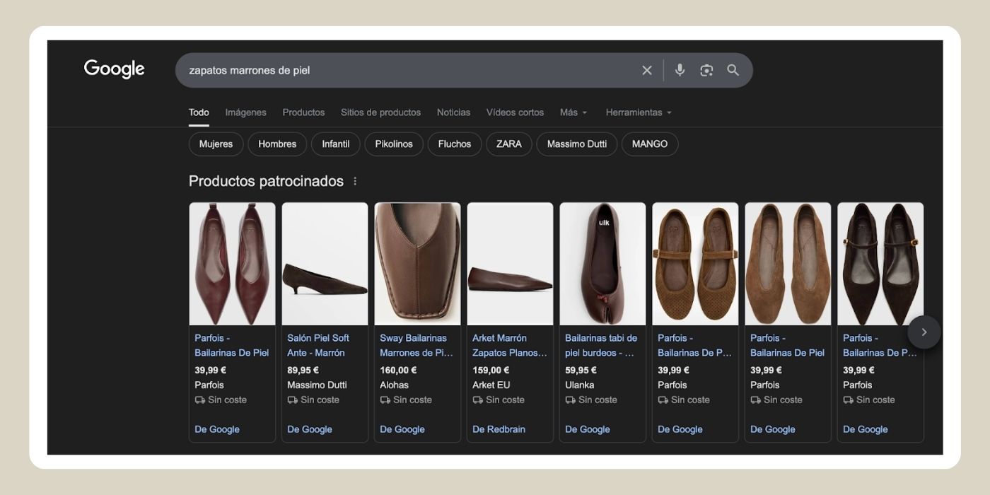 ejemplo google shopping
